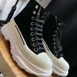 Alexander McQueen Black and White High-Top Sneakers
